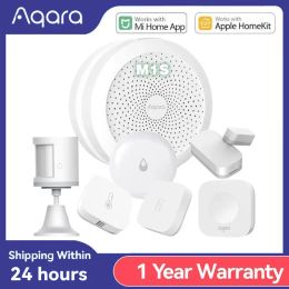 Control Aqara Smart Home Kit Aqara Gateway M1S Hub Human Body Wireless Switch Temperature Water Sensor Door Sensor For Mijia App Homekit