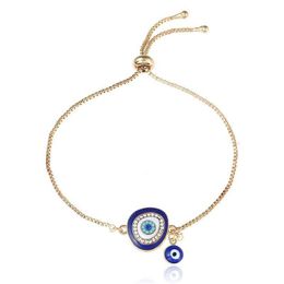 Charm Bracelets Low Price Good Luck Hamsa Hand Blue Evil Eye Bracelet Jewelry Turkey Fatima Handmade Gold Color Chain For Woman Gift Dhhl0