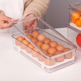 Storage Bottles Egg Tray Stackable Fridge Box With Lid For Fruit Vegetable Organisation Transparent Carton Crisper Case