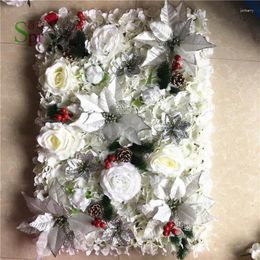 Decorative Flowers SPR Christmas Style Artificial Silk Rose Flower Wall Wedding Background Lawn/pillar Home Market Decoration