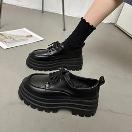 Casual Shoes Korean British Style Oxfords Women's White Sneakers Clogs Platform Autumn Female Footwear 2024 Preppy Leather Summer C