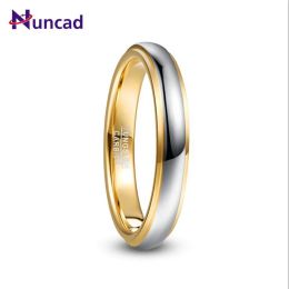 Bands 2019 T224R NUNCAD 4mm Width Domed Polished Step Gold Colour Plating Tungsten Steel Men's Ring Wedding Band Tungsten Carbide Ring