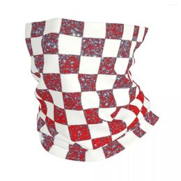 Bandanas Chessboard Glitter Croatia Bandana Neck Gaiter For Hiking Cycling Men Women Wrap Scarf Chess Board Headband Warmer