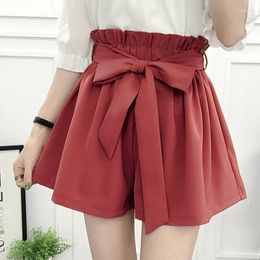 Women's Shorts Women Korean Style Casual Chic Simple High Quality Womens All-match Loose Elastic Waist Solid Sashes Elegant 3220954