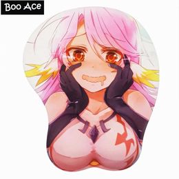 Mouse Pads Wrist Rests Jibril Anime 3D Oppai Mouse Pad Wrist Rest Y240423