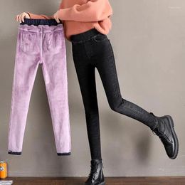 Women's Jeans Plus Velvet Pencil Women Winter Skinny Denim Trousers Fashion Stretch High Waist Pants Casual Thicken 25-32