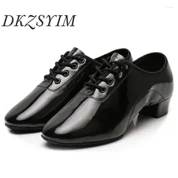 Dance Shoes DKZSYIM Men Latin Soft Soles Ballroom Modern Heels 3.5CM For Boys 5CM Rubber