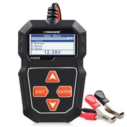 For KONNWEI KW208 Car Battery Tester 12V 100 to 2000CCA Cranking Charging Circut Tester Battery Analyzer 12 Volts Battery Tools