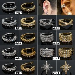 Earrings 1PC Gold & Silver Colour Ear Cuff Micro Pave CZ Zircon No Hole NonPieced Fake Piercing Small Sized Girl Clip Earring Jewellery