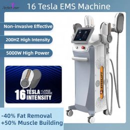 Lastest 16 Tesla Emslim Machine Hi-Emt Machine 4 Handles RF EMS Body Shaping Stimulator Weight Loss Fat Burning Muscle Sculpting Beauty Device