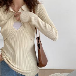 Enhancer Nursing Sweaters Breastfeeding Maternity Clothes Breast Feeding Knit Sweater Turndown Collar Winter Maternity Clothes