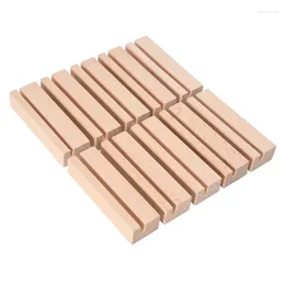 Decorative Figurines 10Pcs Wood Card Holders Wooden Table Number Holder Memo Stand Clamps Desktop Message For Wedding Dinner Party