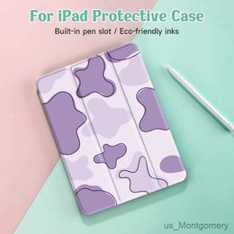 Tablet PC Cases Bags Purple block Case Compatible With iPad 9.7-Inch (6th/5th Generation 2018/2017)Mini4/5 Air4/5 10.9inWith Pen Holder