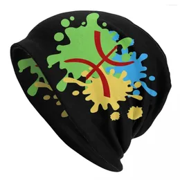 Berets Modern Design Of Amazigh Flag Skullies Beanies Caps Unisex Winter Warm Knit Hat Imazighen Tifinagh Bonnet Hats Outdoor Ski Cap