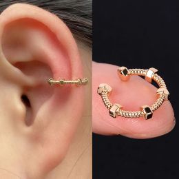 Earrings 1pc Punk Cool Cuff Wrap Clip On Earrings Women Girls Climber Ear Cartilage Bone Stackable Clips Fake Earing Non Piercing Cuffs