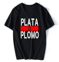 boys tee Summer New Brand Plata Plomo T shirts Men Narcos Pablo Escobar Silver or Lead Tshirt Cotton Hip Hop O Neck Tees ltfoq4476147