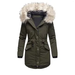 Women's Down 2024 Winter Keep Warm Jacket Parkas Thicken Outerwear Solid Hooded Coats Zipper Female Slim Cotton Padded Basic Top #t2g