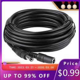 new DC12V Power Extension Cable 2.1/5.5mm Connector Male To Female For CCTV Security Camera Black Color 16.5Feet 5M 10m power cable power