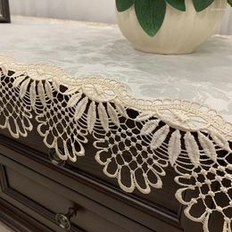 Table Cloth Rectangle Europe Coffee Embroidered Lace Tv Cabinet Shopbox Cover Tablecloth Fabric Long Strip Dust