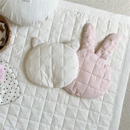 Pillow Baby Bear Bunny Shaped Pillow Head Protection Cotton Stuffed Newborn Pillow Solid Colour Flat Pillows for Baby