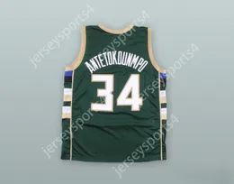 CUSTOM ANY Name Number Mens Youth/Kids GIANNIS ANTETOKOUNMPO 34 GREEK FREAK GREEN BASKETBALL JERSEY TOP Stitched S-6XL