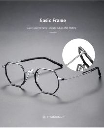 Lenses Fashion Pure Titanium Square Glasses Frame Men Women Optical Eyeglasses Frames Myopia Prescription Glasses Vintage Eyewear 2022