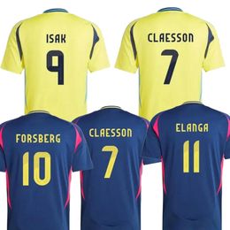 24-25 Sweden home soccer jerseys Thai Quality Jersey Customised dhgate 9 BERG 10 IBRAHIMOVIC FORSBERG 11 NANASI 15 KULUSEVSKI 18 JANSSON Yakuda 7 LARSSON wear