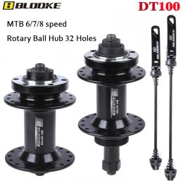 Parts BLOOKE MTB Bike 32 Holes Rotary Quick Release Bead Hub DT100 Bicycle Six Nail Disc Brake Hub Front Rear Support 6/7/8Speed Parts