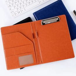 7*9.37in PU Leather A5 / A4 Clipboard Clip File Folder Document Bag Business Meeting Contract Clamp Pad Office School Supply 240416