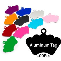 Tags Wholesale 100Pcs Name Personalised Dog Id Tag Pendant Keychain identity Card Nameplate Laser Engraving Aluminium Anodized Dog ID