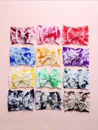 INS Popular Tie Dye Hair Accessories Bow headband baby girl elegant hair bows accessories Multi Choice5557464