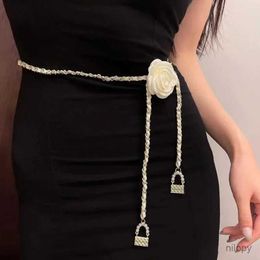 Waist Chain Belts Golden Camellia Womens Dress Jeans Waist Chain Girls Ladies Belt Jewellery Accessories Fashion Ladies Body Jewellery 2023 New Style