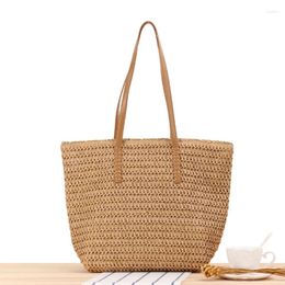 Shoulder Bags Casual Straw Woven Women Large Capacity Handbag Summer Beach Handmade Bag Fashion Vacation Tote