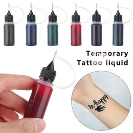 Inks Temporary Tattoo Indian Henna Tattoo Ink Body Art Paint SemiPermanent Makeup Pigment No Pain Eyebrow Eyeliner DIY Tattoo Tool