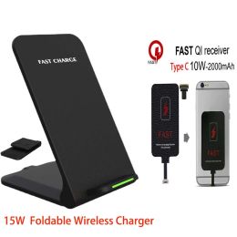 Chargers 25W Foldable Wireless Charger Stand Qi Receiver Coil Kit For iPhone14 12 5s 6s 7 for Samsung Galaxy S22 S23 S10 Charging Station