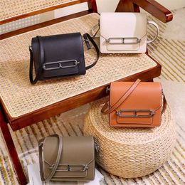 Tote bag genuine leather Gaoding Rouli Pig Nose Tofu Bag Cowhide Womens Bag Single Shoulder Bag Small Square Bag