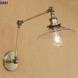 Wall Lamp IWHD American Style Loft Industrial Lamps Light Glass Iron Sconce Stair Bedroom Bathroom Lampara Pared Luminaire