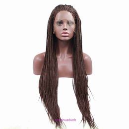 Hot selling braid dirty small wig long deep brown headband synthetic fiber