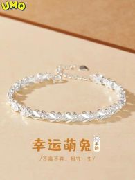 Strands Lucky Amulet Bracelet Rabbit Year of the Year Cute Rabbit Bracelet Women's Attractive Fortune Bracelet New Gift for Girlfriend