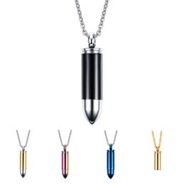 Lockets 5 Colours 316L Stainless Steel Locket Pendant Necklaces Memorial Cylinder Ashes Urn Case Men Women Lovers Per Bottle Jewellery Dhidw