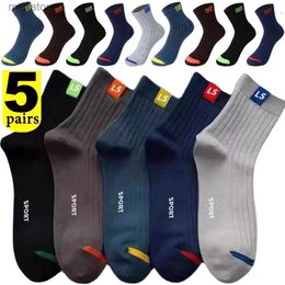 Men's Socks Mens bamboo Fibre socks 1-5 pairs breathable cotton outdoor use T chetolet Ant business plus size 38-47 autumn and winter yq240423