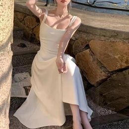 Casual Dresses Square Neckline Women Dress Banquet Maxi Elegant For Evening Parties With High Waist A-line