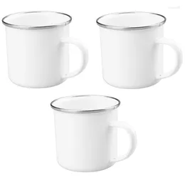 Mugs 3-Piece Enamel Drinking Made Of Enamelled Stainless Steel Coffee Mug For Outdoors And Camping