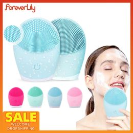 Instrument Electric Facial Cleansing Brush Silicone Ultrasonic Vibration Face Cleanser Deep Pores Blackhead Cleaning Washing Skin Massager