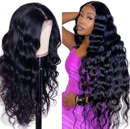 Melodie 180 Density Body Wave Lace Frontal Human Hair Wigs Peruvian Virgin Hair Lace Front Water wave Hd Full Wigs5396114
