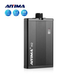 Amplifier AIYIMA H2 Portable Headphone Amplifier HiFi Earphone Amplifier DAC PCM 384khz/32bit DSD 256 Decoding AUX Balanced 3.5/4.4MM Outp