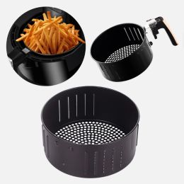 Fryers 2.6l 3.5l Nonstick Air Fryer Basket Baking Drain Oil Pan Frying Accessories Kitchenware Dishwasher Safe R9ca