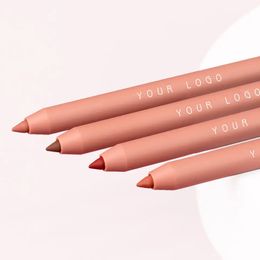 Wholesale Creamy Lip Liners Custom Private Label Vegan Retractable Lipliner Waterproof Makeup Pink Nude Brown Lips Contour
