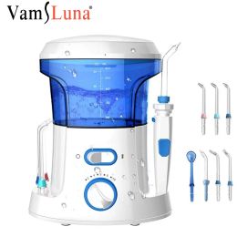 Irrigators Household 600ml Countertop Portable Electric Dental Water Flosser Oral Irrigator for Teeth with 7 Tips