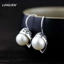 Earrings High Quality 925 Sterling Silver Fashion Jewelry Pearl Earrings Nature Freshwater Pearl Jewelry Wedding Bridal Gift with Box